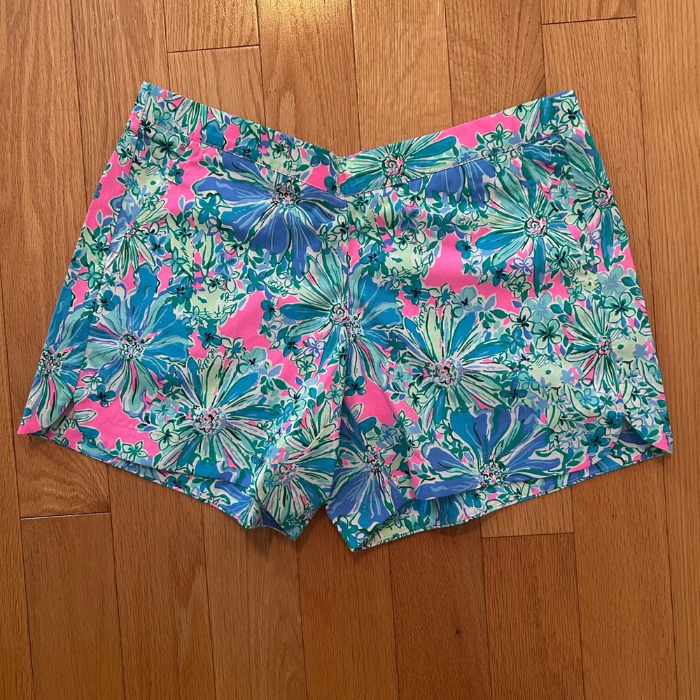 Lilly Pulitzer Pink and Blue Floral Women's Shorts (BNWT)